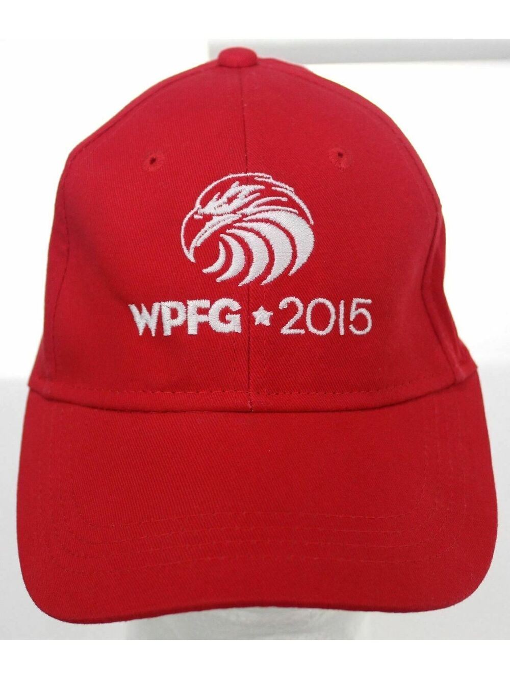 WPFG World Police & Fire Games 2015 Youth Baseball Hat - Red Strapback Cap - EUC